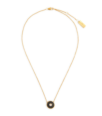 Marc Jacobs Black & Gold 'the Medallion Pendant' Necklace