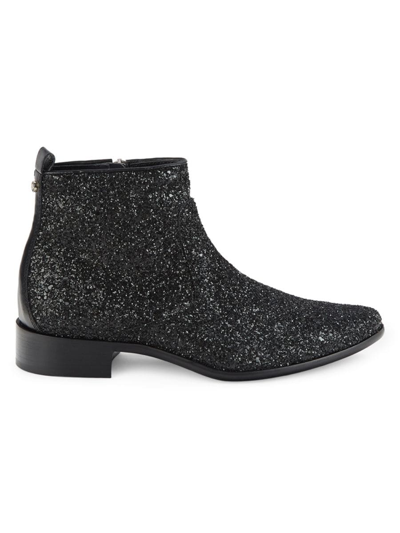 Costume National Men's Glitter Ankle Boots In Silver