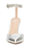 New York And Company Mallory Embellished Ankle Strap Pump In Silver