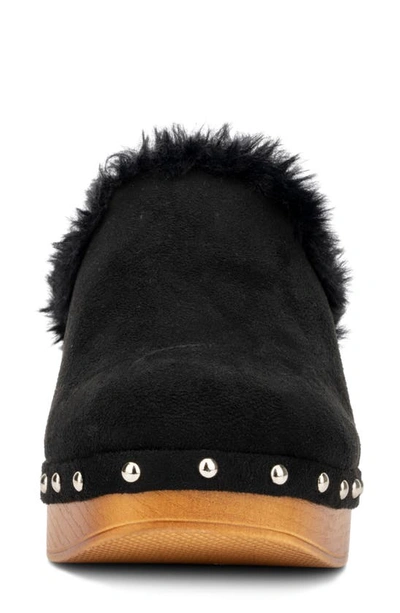 New York And Company Wynna Studded Faux Fur Lined Clog In Black