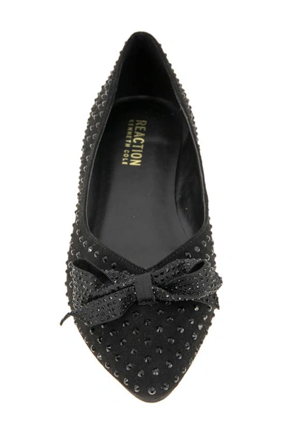 Reaction Kenneth Cole Lucie Rhinestone Embellished Bow Flat In Black