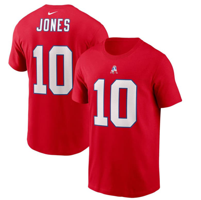 Nike Mac Jones Red New England Patriots Alternate Player Name & Number T-shirt