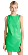 ALICE AND OLIVIA COLEY VEGAN LEATHER DRESS GARDEN GREEN