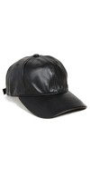 Apparis Shane Vegan Leather Baseball Hat In Black