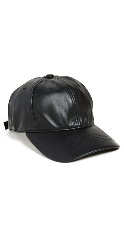 Apparis Shane Vegan Leather Baseball Hat In Noir