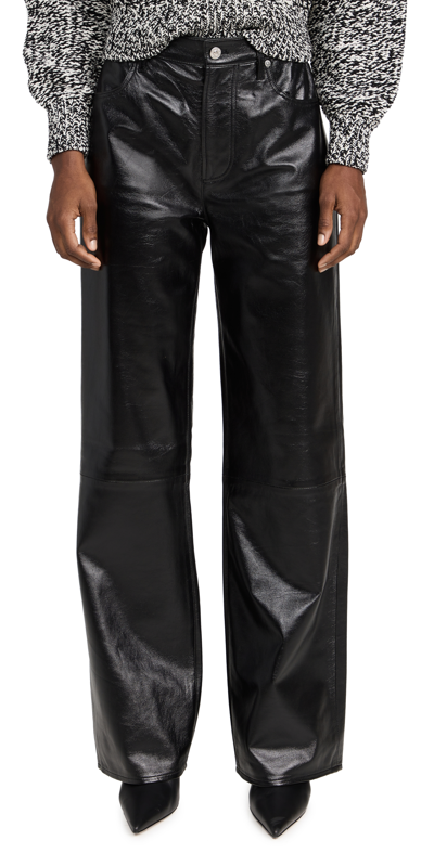 Citizens Of Humanity Annina Patent Baggy Pants In Black