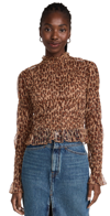Free People Hello There Smocked Floral Print Top