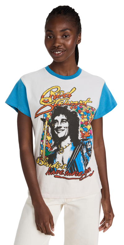 Madeworn Rod Stewart Tee In White/vintage Blue