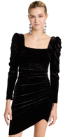 Veronica Beard Toki Asymmetric Ruched Velvet Dress
