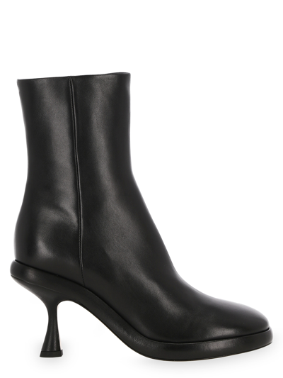 Wandler June 75 Ankle Leather Boots In Black