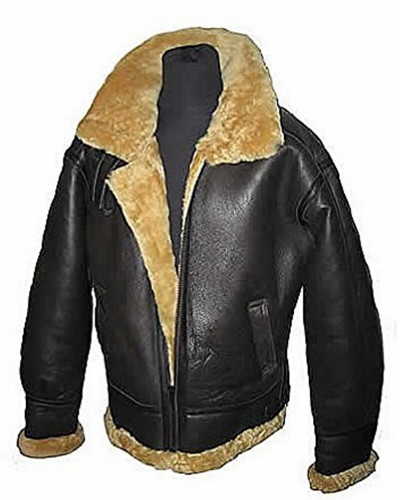 Pre-owned Infinity Men's Aviator Raf B3 Ginger Shearling Sheepskin Leather Bomber Flying Jacket