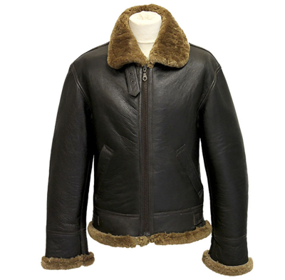 Pre-owned Infinity Men's Aviator B3 Ginger Real Shearling Sheepskin Leather Bomber Flying Jacket
