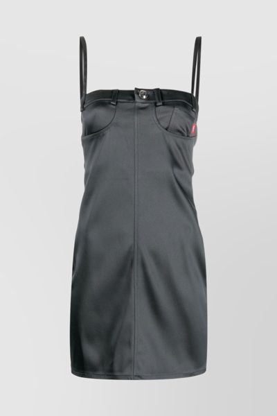 Coperni Bodycon Mini Dress With Fine Straps In Grey
