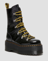 DR. MARTENS' WOMEN'S GHILANA MAX DISTRESSED PATENT LEATHER PLATFORM BOOTS