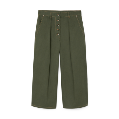 G. Label De La Cruz Pleated Pants In Army Green