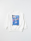 OFF-WHITE COTTON SWEATSHIRT WITH GRAPHIC PRINT,D21261001