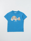 Palm Angels Teddy Bear-print Short-sleeved T-shirt In Blue