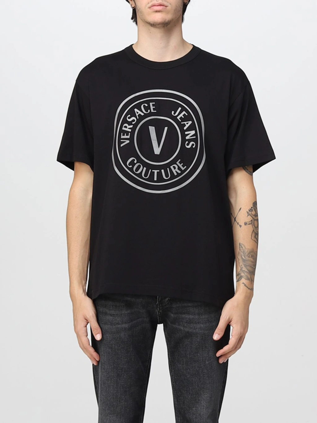 Versace Jeans Couture Thick Foil T-shirt T-shirt In Black