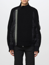 Sacai Nylon Twill Mix Knit Blouson In Black