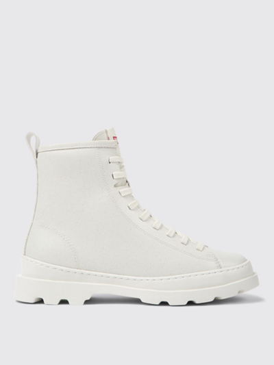 Camper Flat Ankle Boots  Women In White