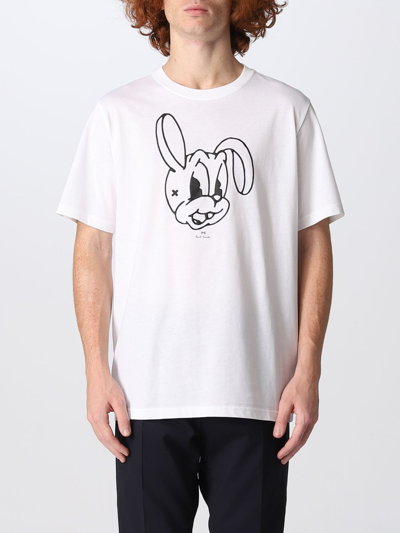 Ps By Paul Smith Rabbit-print Short-sleeve T-shirt In White