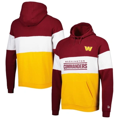 New Era Gold Washington Commanders Colorblock Current Pullover Hoodie