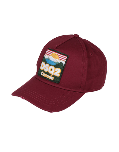 Dsquared2 Hats In Maroon