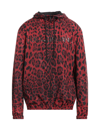 Dolce & Gabbana Men's Leopard Wind-resistant Hooded Jacket In Red