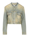 Maison Margiela Blue Cropped Denim Jacket In Blue