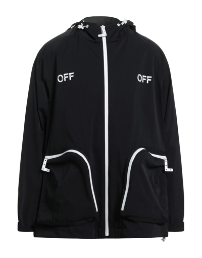 Off-white Off Stampe Minimal Windbreaker Jacket In Black