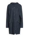 Rains Drawstring Hood Raincoat In Blue