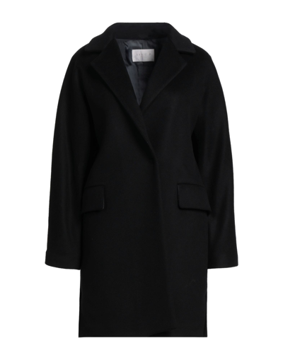 Annie P . Woman Coat Black Size 6 Virgin Wool, Polyamide, Cashmere In Black