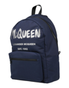 Alexander Mcqueen Shoulder Straps Backpack With Front Zip Pocket In Dark Blue