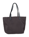 MY CHOICE MY CHOICE WOMAN SHOULDER BAG DARK BROWN SIZE - TEXTILE FIBERS, SOFT LEATHER
