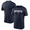 Nike Navy New England Patriots Primetime Wordmark Essential T-shirt In Blue