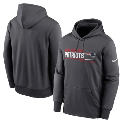 Nike Anthracite New England Patriots Prime Logo Name Split Pullover Hoodie