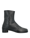 Maison Margiela Vintage Leather Tabi Boots In Black