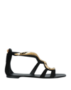 GIUSEPPE ZANOTTI GIUSEPPE ZANOTTI WOMAN SANDALS BLACK SIZE 8 SOFT LEATHER