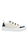 MARCELO BURLON COUNTY OF MILAN MARCELO BURLON MAN SNEAKERS WHITE SIZE 9 SOFT LEATHER, TEXTILE FIBERS