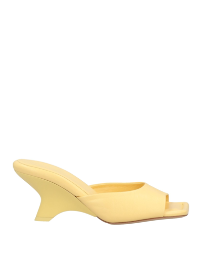 GIA BORGHINI GIA BORGHINI WOMAN SANDALS YELLOW SIZE 6 SOFT LEATHER