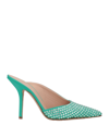 Eddy Daniele Woman Mules & Clogs Emerald Green Size 9 Textile Fibers