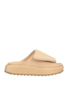 Gia Borghini Woman Sandals Sand Size 7 Textile Fibers, Soft Leather In Beige