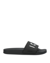 Dsquared2 D-squared2 Mans Black Rubber Slide Sandals With Logo In Black