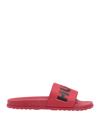 Hugo Boss Match Logo-strap Slides In Red