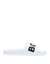 Hugo Boss Bay Logo-embossed Slides In White