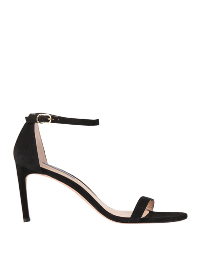 Stuart Weitzman Woman Sandals Black Size 4.5 Soft Leather