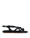 Ash Toe Strap Sandals In Black