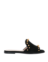 POLLINI POLLINI WOMAN SANDALS BLACK SIZE 6 SOFT LEATHER