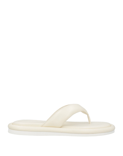 Gia Borghini Toe Strap Sandals In White