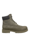 BEE LINE X TIMBERLAND BEE LINE X TIMBERLAND MAN ANKLE BOOTS DARK GREEN SIZE 7.5 SOFT LEATHER, TEXTILE FIBERS